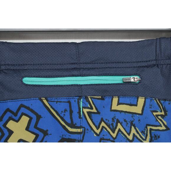 Without Walls Swim Trunks Mens Medium Blue Lined Tribal Geometric Lined Hybrid - Picture 3 of 9